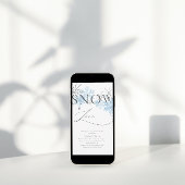 グリッターエレガントスノーインラブブライダルシャワー 招待状