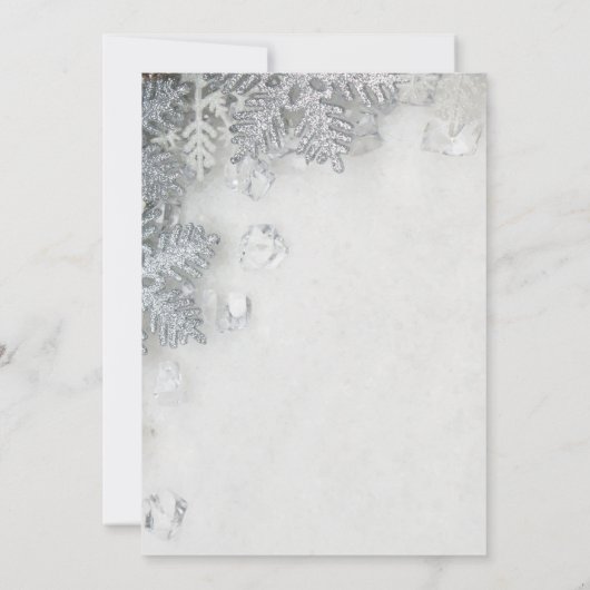 グリッターエレガントスノーフレークスパインコーン甘い16 招待状 (裏面)