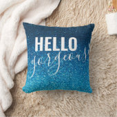 グリッターエレガントスパークルシックハローゴス引用文 クッション (ブランケット)