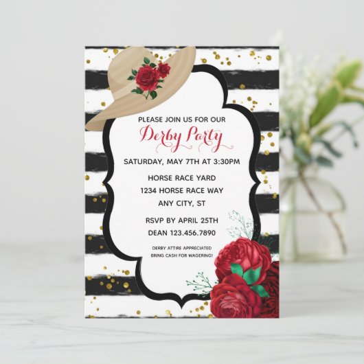 グリッターエレガントダービーハットレーシングパーティー 招待状 (スタンド正面)