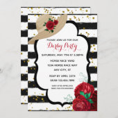 グリッターエレガントダービーハットレーシングパーティー 招待状 (正面/裏面)