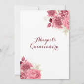 グリッターエレガントバラ金ゴールドフローラキンセアニラ 招待状 (裏面)