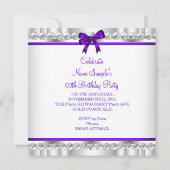 グリッターエレガントパープルグラマーハイヒールシルバー3c 招待状 (裏面)