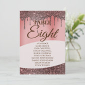 グリッターエレガントピンクの座席表8 8 8 招待状 (スタンド正面)