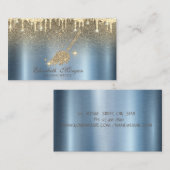 グリッターエレガントブロムメイドクリーニングハウスブルー 名刺 (正面/裏面)