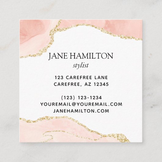 グリッターエレガントマーブルアゲートビジネス 予約カード (裏面)