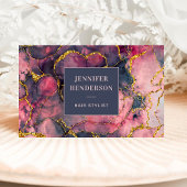 グリッターエレガントマーブルピンクローズ金ゴールドプロフェッショナル 名刺