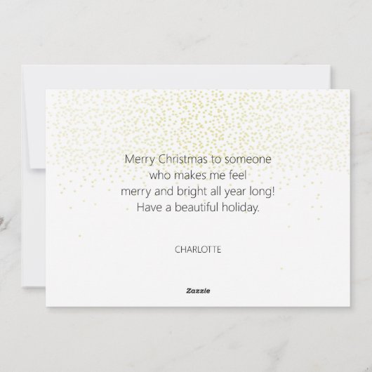 グリッターエレガントメリークリスマスタータンチェックグレーホワイト シーズンカード (裏面)