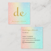 グリッターエレガントモダン金ゴールド化粧品広場 スクエア名刺 (正面/裏面)