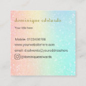 グリッターエレガントモダン金ゴールド化粧品広場 スクエア名刺 (裏面)