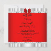 グリッターエレガントレッドグラマーハイヒールシルバー2 招待状 (裏面)