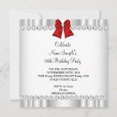 グリッターエレガントレッドグラマーハイヒールホワイト 招待状 (裏面)