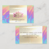 グリッターエレガントロータスホログラフィックヨガインストラクター 名刺 (正面/裏面)