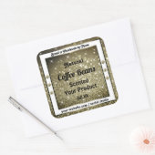 グリッターエレガント付き茶色のダイヤモンド製品ラベル スクエアシール (封筒)