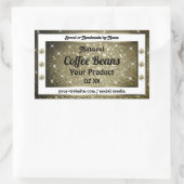 グリッターエレガント付き茶色のダイヤモンド製品ラベル 長方形シール (バッグ)