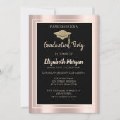 グリッターエレガント卒業キャップバラ金ゴールドグリッター 招待状 (正面)