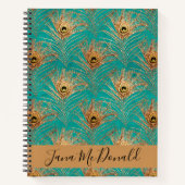 グリッターエレガント孔雀の羽のスケッチ/ストーリー ノートブック (正面)