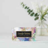 グリッターエレガント水彩大理石ゴールドフォイル 名刺 (スタンド正面)