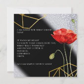 グリッターエレガント申し訳ない謝罪カード サンキューカード (正面)