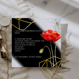 グリッターエレガント申し訳ない謝罪カード サンキューカード