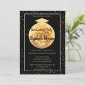 グリッターエレガント目盛キャップ、ディスコボール紙吹雪 招待状 (スタンド正面)