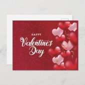 グリッターエレガント赤いハートバレンタインデーポストカ ポストカード (正面/裏面)