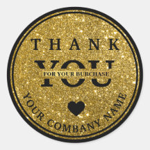 グリッターエレガント金ゴールドありがとうステッカー