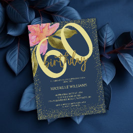 グリッターエレガント金ゴールドウォーター色フローラシックインビタ 招待状