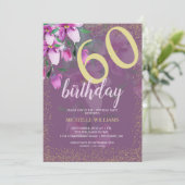 グリッターエレガント金ゴールドウォーター色フローラシック 招待状 (スタンド正面)