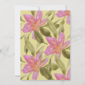 グリッターエレガント金ゴールドウォーター色フローラシック 招待状 (裏面)