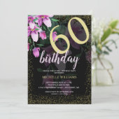 グリッターエレガント金ゴールドウォーター色フローラシック 招待状 (スタンド正面)