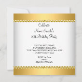 グリッターエレガント金ゴールドグラモールシャンデリアパーティー 招待状 (裏面)