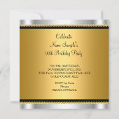 グリッターエレガント金ゴールドシルバーグラモールシャンデリア 招待状 (裏面)