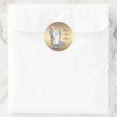 グリッターエレガント金ゴールドハイヒール靴シール ラウンドシール (バッグ)