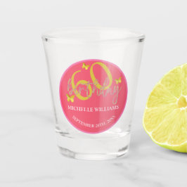 グリッターエレガント金ゴールドバタフライカリグラフィー ショットグラス