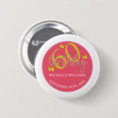 グリッターエレガント金ゴールドバタフライカリグラフィー 缶バッジ (正面&裏面)