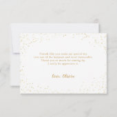 グリッターエレガント金ゴールドピンクドレスキンセアニラ サンキューカード (裏面)