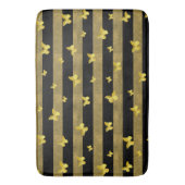 グリッターエレガント金ゴールド蝶パターン バスマット (正面縦)