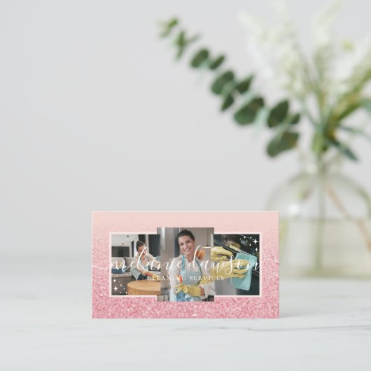 グリッターエレガント3フォトクリーニング&メイドサービス 名刺 (スタンド正面)