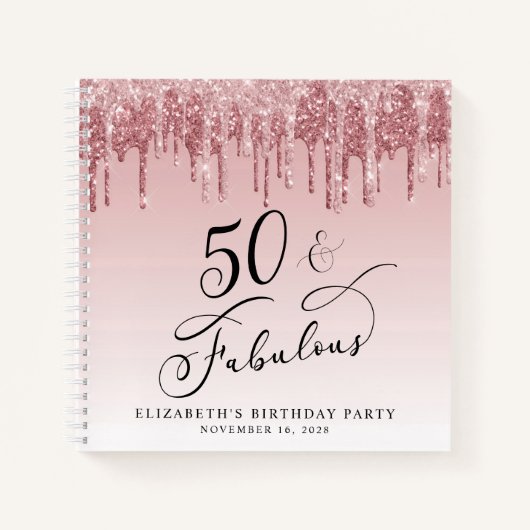 グリッターエレガント50thバースデーパーティーゲストブック ノートブック (正面)