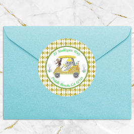 グリッターエレファント&モンキーゴルフベビーシャワーリターン ラウンドシール