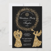 グリッターエンジェルクリスマスファミリーディナーパーティー 招待状 (正面)