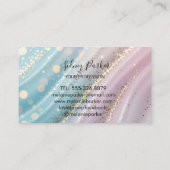 グリッターオパールピンク背景 名刺 (裏面)