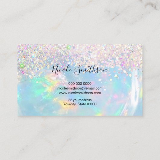 グリッターオパール宝石名刺 名刺 (裏面)