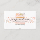 グリッターオレンジフローラケーキエレガントベーカリー 名刺 (正面)