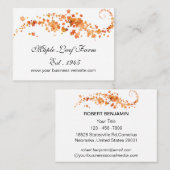 グリッターオレンジメープルリーフ 名刺 (正面/裏面)