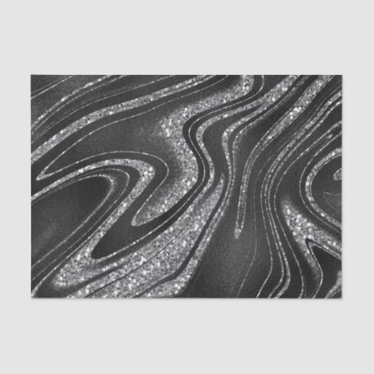 グリッターオンきらめくブラック 薄葉紙 (正面)