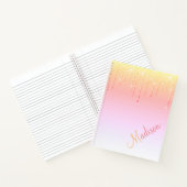 グリッターオンブレピンクグラムスパークルズ名 ノートブック (内部)