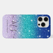 グリッターオンブレモノグラムiPhoneケース | 名前入り  iPhoneケース (裏面横)