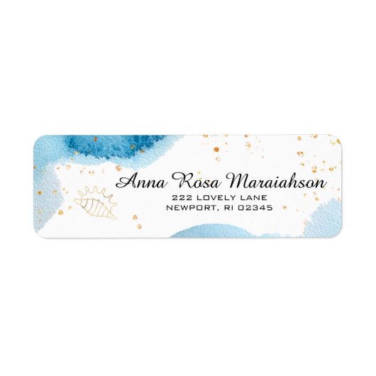 ※☆グリッターオーシャンゴールドナウチカルビーチシーシェル※☆ ラベル (正面)